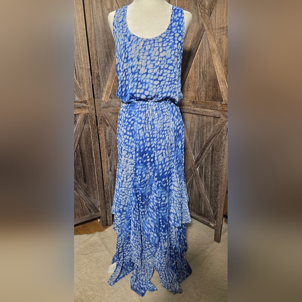 NWT Michael Kors Royal Tie Dye Ruffle Tank Dress